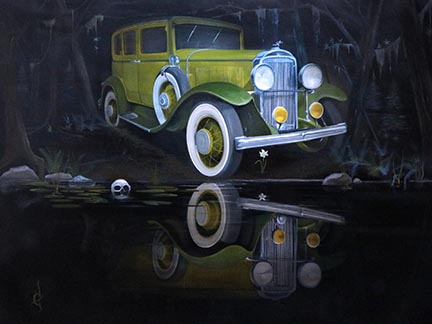 Painting of an old car